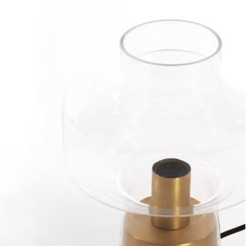 Tafellamp Flore glas/messing 30x23,5x23,5 cm