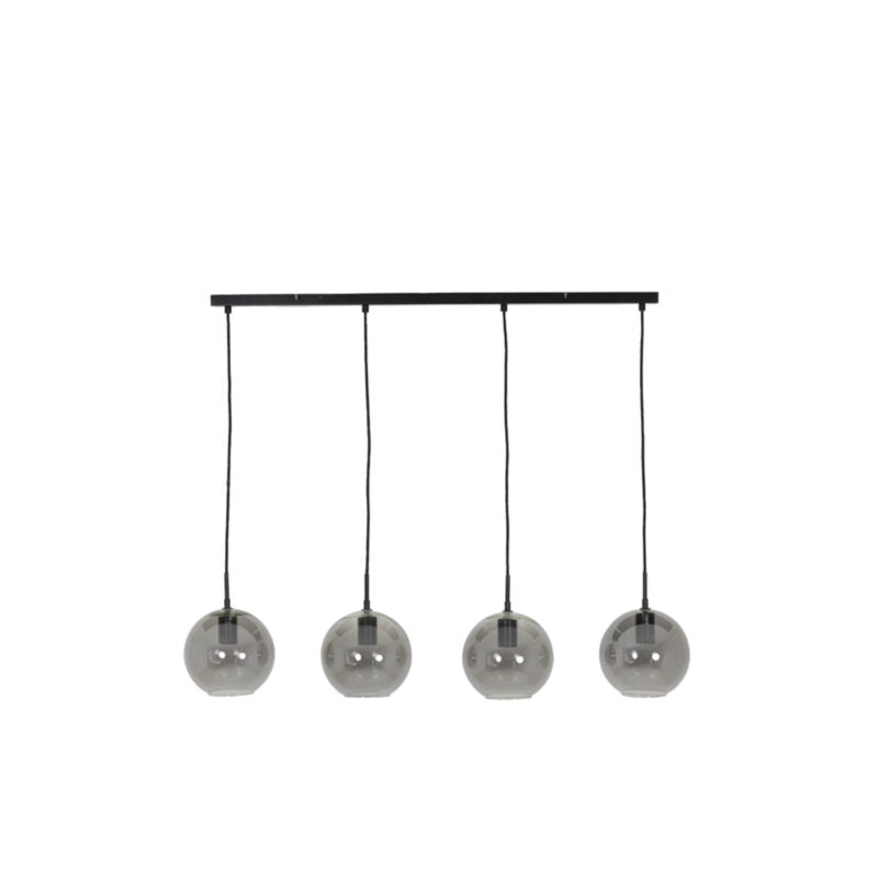 Retro zwarte hanglamp vier bollen Light & Living