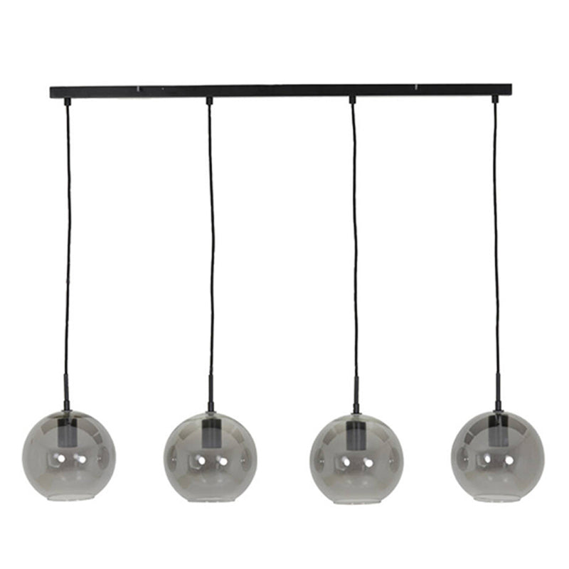 Retro zwarte hanglamp vier bollen Light & Living
